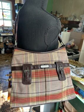 Etienne Aigner satchel plaid bag